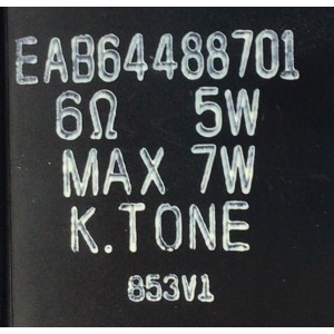 KIT DE BOCINAS PARA TV LG / NUMERO DE PARTE EAB64488701 / EAB64488702 / 6Ω / 5W / MAX 7W / K.TONE / PANEL NC490DUE-AAFX1 / MODELO 49LK5700PUA.BUSWLOR